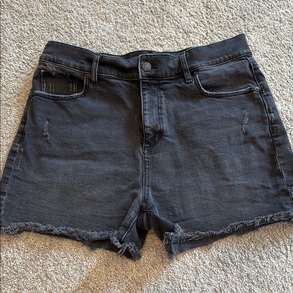 LOFT Black Cutoff Jean Shorts